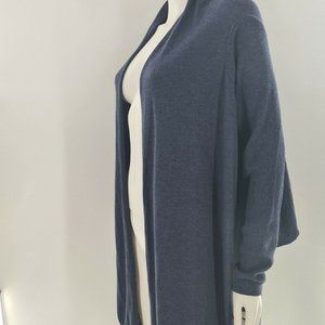 DKNY asymmetrical warm cardigan in dark blue